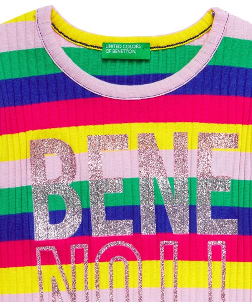 BENETTON (UNITED COLORS OF BENETTON GIRLS)(ユナイテッド　カラーズ　オブ　ベネトン　ガールズ)/リブマルチボーダー長袖Tシャツ・カットソー/img01