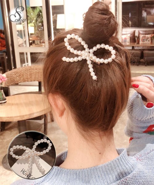 クーポン セール 30 Off パールホワイト ヘアアクセサリー リボン 子ども おしゃれ セイヘイショップ Seiheishop Magaseek