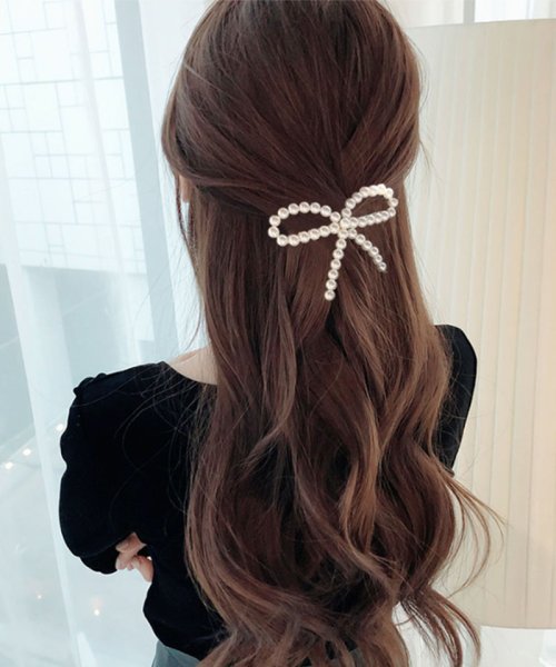 クーポン セール 30 Off パールホワイト ヘアアクセサリー リボン 子ども おしゃれ セイヘイショップ Seiheishop Magaseek