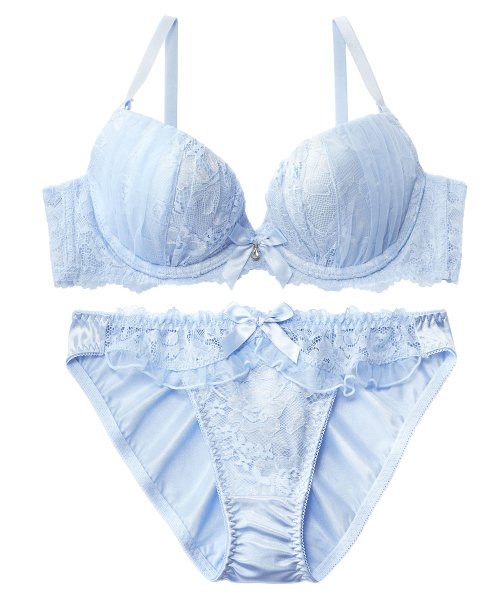 可愛い シアーレースドール ブラジャー ショーツ セット レディース セット サテン パンティ ブラショーツ ブラセット E75 女性 花柄 ブラ D70 D7 エメフィール Aimerfeel Magaseek