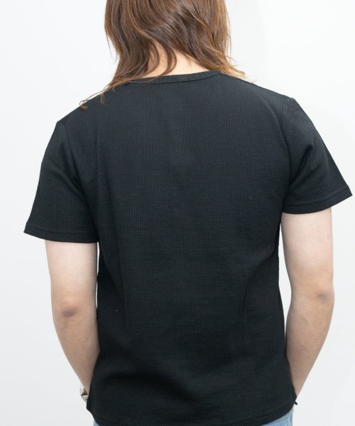 Nylaus(ナイラス)/SKKONE T/C ワッフル サーマル ヘンリーネック 半袖Tシャツ カットソー/img04