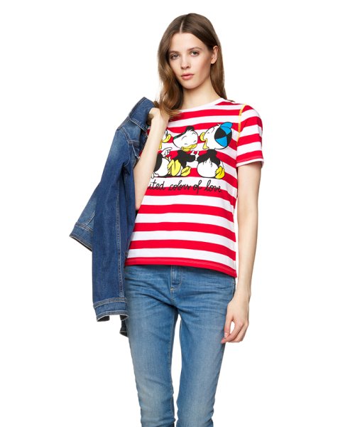 BENETTON (women)(ベネトン（レディース）)/【Disneyコラボ】ヒューイデューイルーイ半袖ボーダーTシャツ/img03