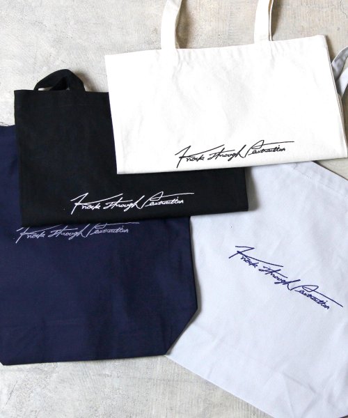 MAISON mou(メゾンムー)/【knock through abstraction/ノックスルーアブストラクション】sign logo tote/サインロゴ刺繍トート/img01