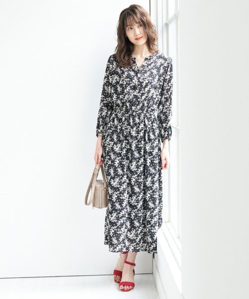 Web限定 花柄キーネックワンピース ロペピクニック Rope Picnic Magaseek