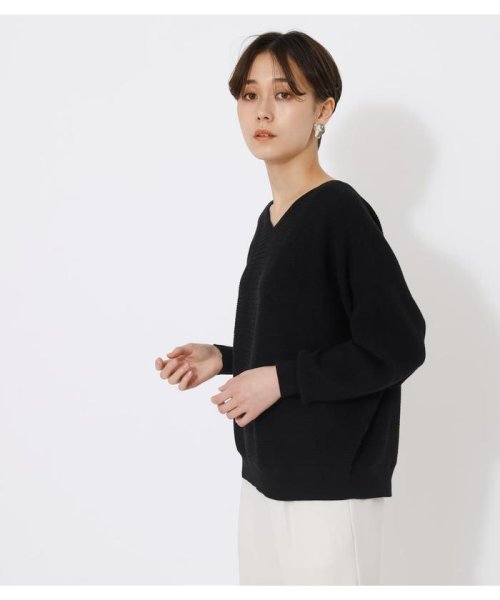 AZUL by moussy(アズールバイマウジー)/V／N GARTER DOLMAN KNIT TOPS/img09