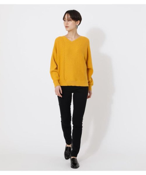 AZUL by moussy(アズールバイマウジー)/V／N GARTER DOLMAN KNIT TOPS/img18