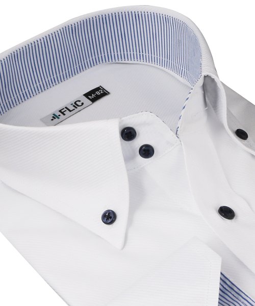 FLiC(フリック)/ワイシャツ メンズ ドゥエボットーニ ボタンダウン 長袖 形態安定 シャツ ドレスシャツ ビジネス ノーマル スリム yシャツ カッターシャツ 定番 ドビー お/img01