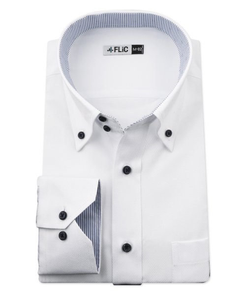 FLiC(フリック)/ワイシャツ メンズ ドゥエボットーニ ボタンダウン 長袖 形態安定 シャツ ドレスシャツ ビジネス ノーマル スリム yシャツ カッターシャツ 定番 ドビー お/img07