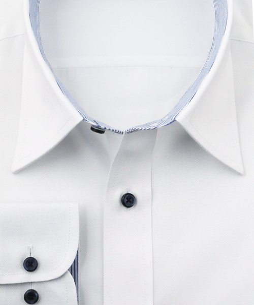 FLiC(フリック)/ワイシャツ メンズ レギュラーカラー 長袖 形態安定 シャツ ドレスシャツ ビジネス ノーマル スリム yシャツ カッターシャツ 定番 ドビー 織柄 おしゃれ /img02