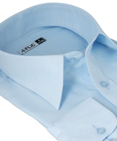 FLiC(フリック)/ワイシャツ メンズ レギュラーカラー 長袖 形態安定 シャツ ドレスシャツ ビジネス ノーマル スリム yシャツ カッターシャツ 定番 ストライプ ドビー 織柄/img01