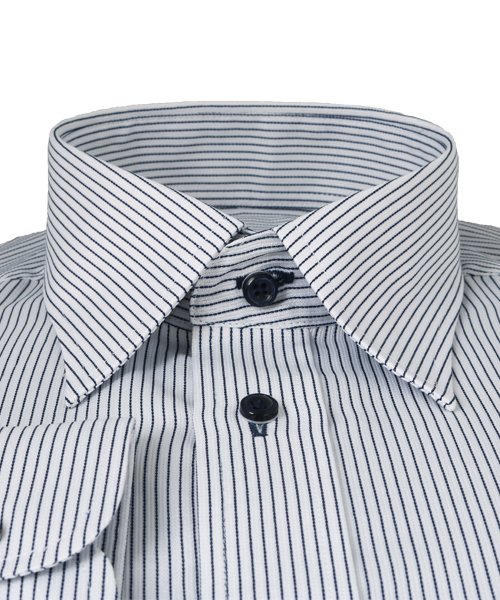 FLiC(フリック)/ワイシャツ メンズ レギュラーカラー 長袖 形態安定 シャツ ドレスシャツ ビジネス ノーマル スリム yシャツ カッターシャツ 定番 ストライプ ドビー 織柄/img02