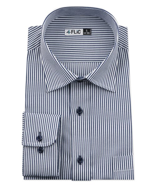 FLiC(フリック)/ワイシャツ メンズ ショートワイド ワイド 長袖 形態安定 シャツ ドレスシャツ ビジネス ノーマル スリム yシャツ カッターシャツ 定番 ストライプ ドビー/img07