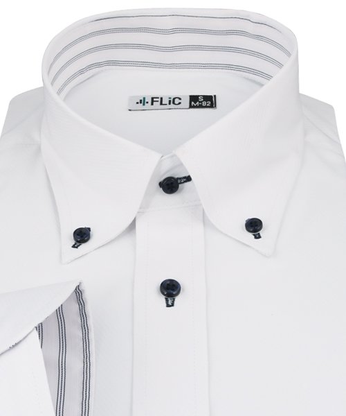 FLiC(フリック)/ワイシャツ ノーアイロン ドライ ストレッチワイシャツ メンズ 長袖 形態安定 吸水速乾 織柄 ボタンダウン/img02