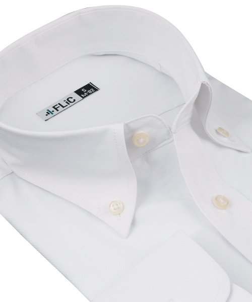 FLiC(フリック)/ワイシャツ ノーアイロン ドライ ストレッチワイシャツ メンズ 長袖 形態安定 吸水速乾 織柄 ボタンダウン/img01
