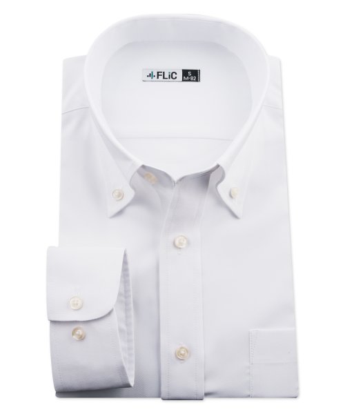 FLiC(フリック)/ワイシャツ ノーアイロン ドライ ストレッチワイシャツ メンズ 長袖 形態安定 吸水速乾 織柄 ボタンダウン/img12