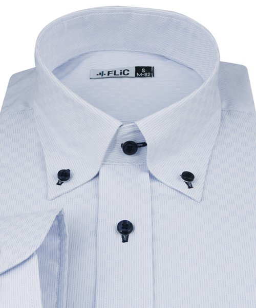 FLiC(フリック)/ワイシャツ ノーアイロン ドライ ストレッチワイシャツ メンズ 長袖 形態安定 吸水速乾 織柄 ボタンダウン/img05