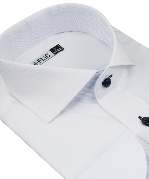 FLiC(フリック)/ワイシャツ ノーアイロン ドライ ストレッチワイシャツ メンズ 長袖 形態安定 吸水速乾 織柄 ホリゾンタル/img04