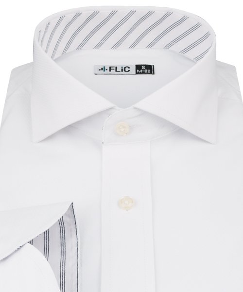 FLiC(フリック)/ワイシャツ ノーアイロン ドライ ストレッチワイシャツ メンズ 長袖 形態安定 吸水速乾 織柄 ホリゾンタル/img02