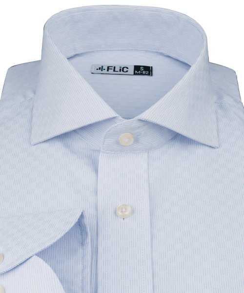 FLiC(フリック)/ワイシャツ ノーアイロン ドライ ストレッチワイシャツ メンズ 長袖 形態安定 吸水速乾 織柄 ホリゾンタル/img02