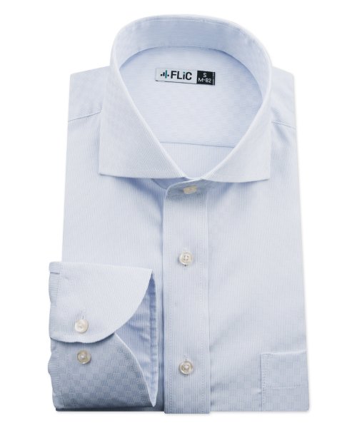 FLiC(フリック)/ワイシャツ ノーアイロン ドライ ストレッチワイシャツ メンズ 長袖 形態安定 吸水速乾 織柄 ホリゾンタル/img12
