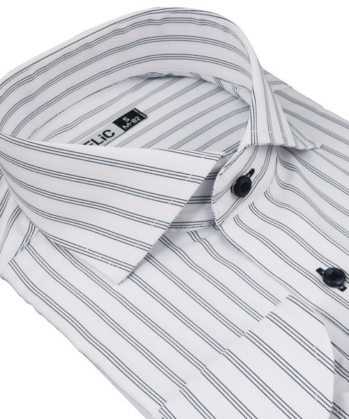 FLiC(フリック)/ワイシャツ ノーアイロン ドライ ストレッチワイシャツ メンズ 長袖 形態安定 吸水速乾 織柄 ホリゾンタル/img01