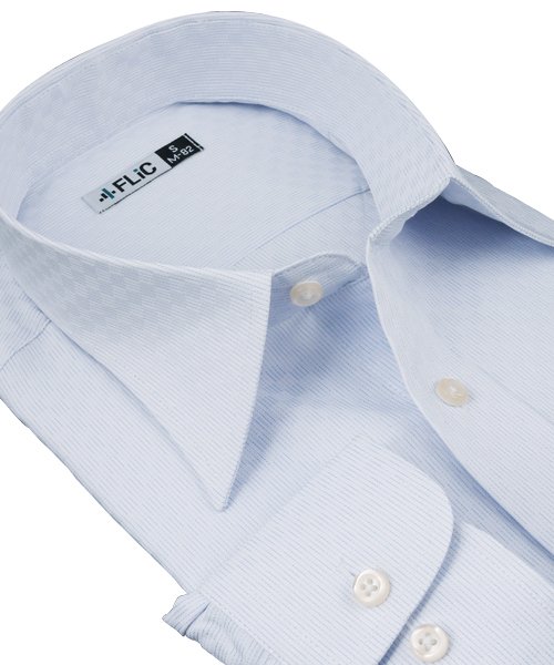 FLiC(フリック)/ワイシャツ ノーアイロン ドライ ストレッチワイシャツ メンズ 長袖 形態安定 吸水速乾 織柄 レギュラー/img01