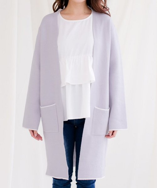 セール 15 Off パイピングロングニットカーディガン カーディガン 春 レディース きれいめ ロングカーディガン ニット パイピング バイカラー ロング もっちり ジュリアブティック Julia Boutique Magaseek