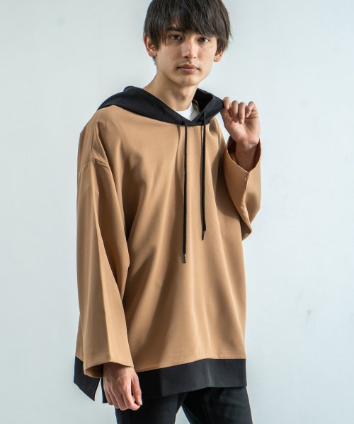 パーカー メンズ ビッグシルエット ビッグパーカー プルオーバー 無地 おしゃれ 赤 春 カジュアル ストリート 9449 ロッキーモンロー Rocky Monroe Magaseek