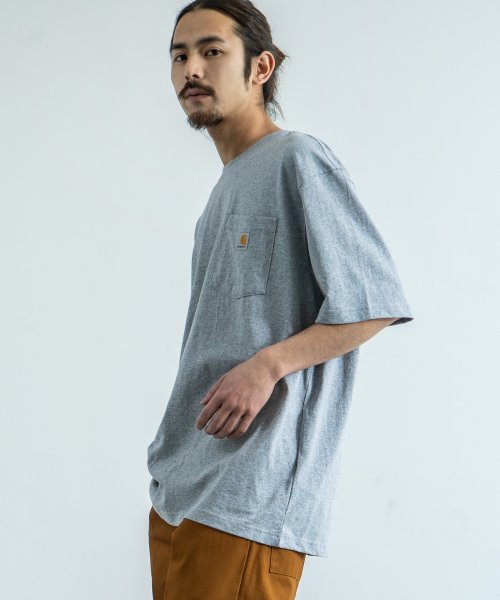 Rocky Monroe(ロッキーモンロー)/CARHARTT カーハート Tシャツ メンズ レディース K87 ポケTee 半袖 無地 ポケット ワークウェア ルーズシルエット ビッグサイズ クルーネック/img08