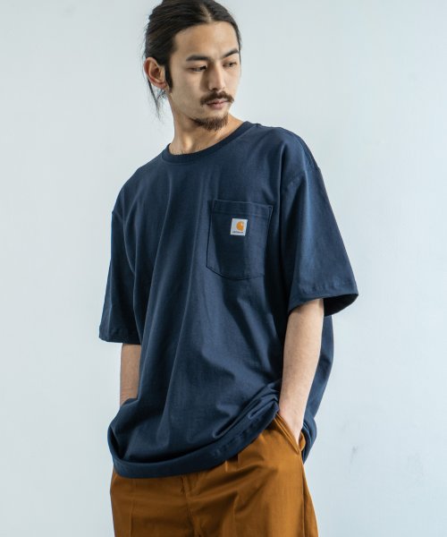 Rocky Monroe(ロッキーモンロー)/CARHARTT カーハート Tシャツ メンズ レディース K87 ポケTee 半袖 無地 ポケット ワークウェア ルーズシルエット ビッグサイズ クルーネック/img30