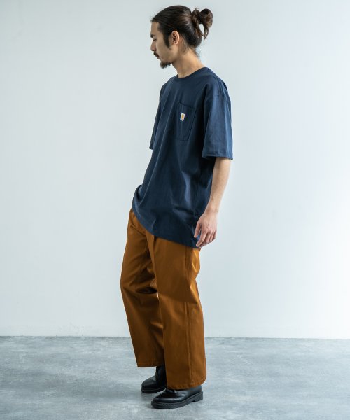 Rocky Monroe(ロッキーモンロー)/CARHARTT カーハート Tシャツ メンズ レディース K87 ポケTee 半袖 無地 ポケット ワークウェア ルーズシルエット ビッグサイズ クルーネック/img32