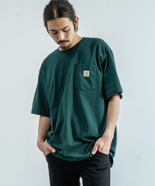 Rocky Monroe(ロッキーモンロー)/CARHARTT カーハート Tシャツ メンズ レディース K87 ポケTee 半袖 無地 ポケット ワークウェア ルーズシルエット ビッグサイズ クルーネック/img34