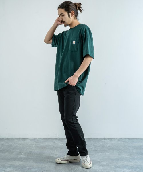 Rocky Monroe(ロッキーモンロー)/CARHARTT カーハート Tシャツ メンズ レディース K87 ポケTee 半袖 無地 ポケット ワークウェア ルーズシルエット ビッグサイズ クルーネック/img35