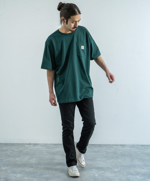 Rocky Monroe(ロッキーモンロー)/CARHARTT カーハート Tシャツ メンズ レディース K87 ポケTee 半袖 無地 ポケット ワークウェア ルーズシルエット ビッグサイズ クルーネック/img36