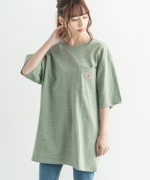 Rocky Monroe(ロッキーモンロー)/CARHARTT カーハート Tシャツ メンズ レディース K87 ポケTee 半袖 無地 ポケット ワークウェア ルーズシルエット ビッグサイズ クルーネック/img38