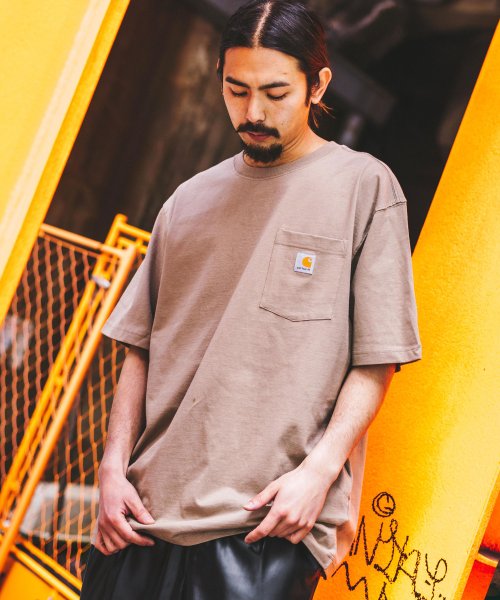 Rocky Monroe(ロッキーモンロー)/CARHARTT カーハート Tシャツ メンズ レディース K87 ポケTee 半袖 無地 ポケット ワークウェア ルーズシルエット ビッグサイズ クルーネック/img43