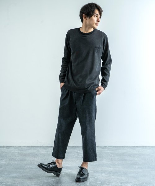 セール ニット 春 メンズ 洗える ウォッシャブル クルーネック 薄手 軽量 無地 カジュアル 和紙ニット 日本製 国産 Liss リス Lis 9435 ロッキーモンロー Rocky Monroe Magaseek