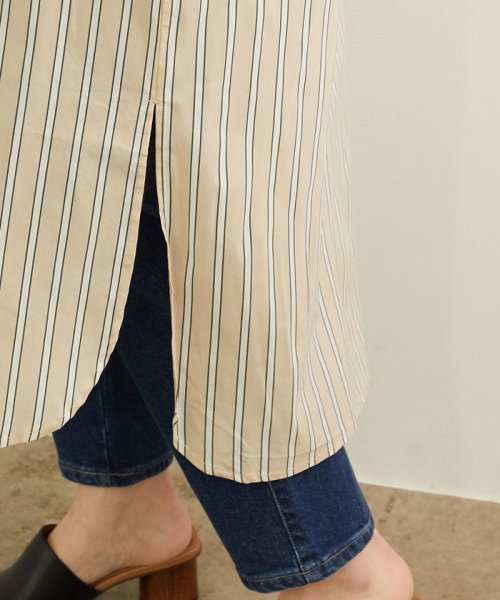 セール ストライプロングシャツワンピース ロペピクニック Rope Picnic Magaseek