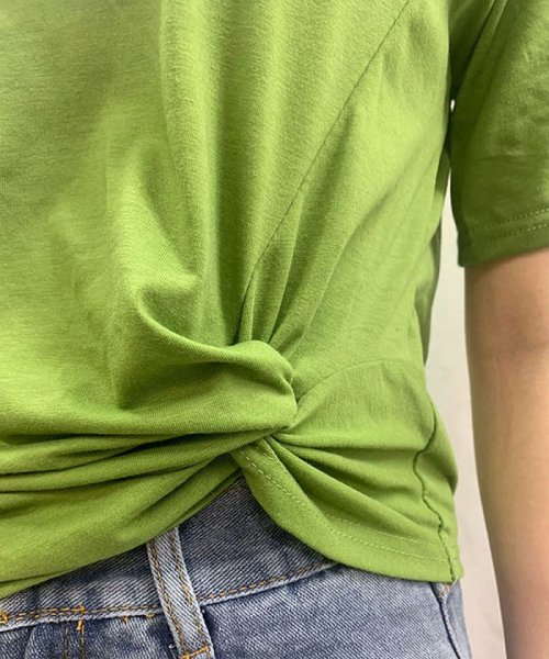 セール Tシャツ 半袖 レディース ゆるカット トップス 韓国ファッション 結び おしゃれ 可愛い 通学 10代 代 35代 セイヘイショップ Seiheishop Magaseek