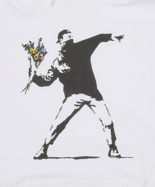 Rocky Monroe(ロッキーモンロー)/バンクシー Banksy パーカー メンズ レディース プルオーバー 裏起毛 スウェット ドロップショルダー ゆったり グラフィック ストリートアート カジュア/img03