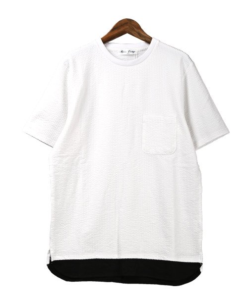 フェイクレイヤードtシャツ Tシャツ メンズ 半袖 シアサッカー 無地 フェイクレイヤード ラグスタイル Luxstyle Magaseek フェイクレイヤードtシャツ Tシャツ メンズ 半袖 シアサッカー 無地 フェイクレイヤード ラグスタイル Luxstyle Magaseek