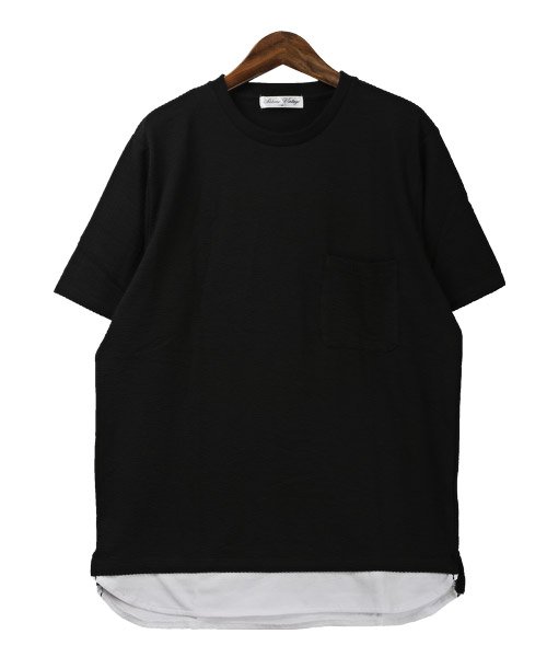 LUXSTYLE(ラグスタイル)/フェイクレイヤードTシャツ/Tシャツ メンズ 半袖 シアサッカー 無地 フェイクレイヤード/img07