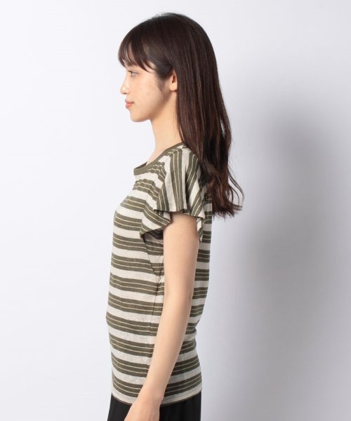 BENETTON (women)(ベネトン（レディース）)/ラッフルスリーブラメ混ボーダーTシャツ・カットソー/img05