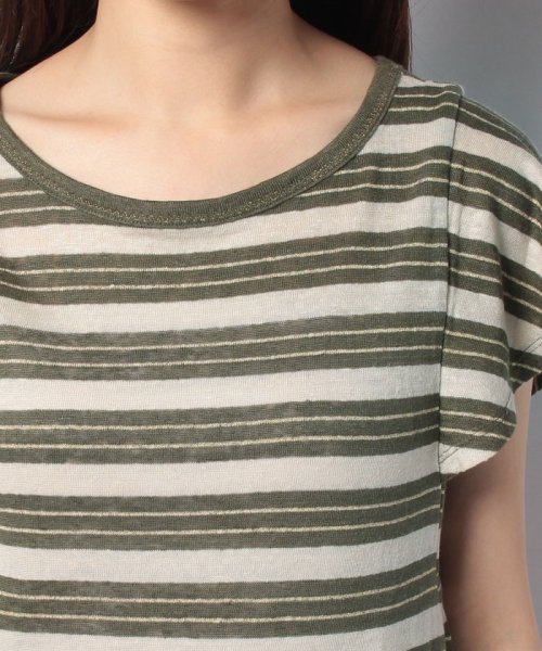 BENETTON (women)(ベネトン（レディース）)/ラッフルスリーブラメ混ボーダーTシャツ・カットソー/img07