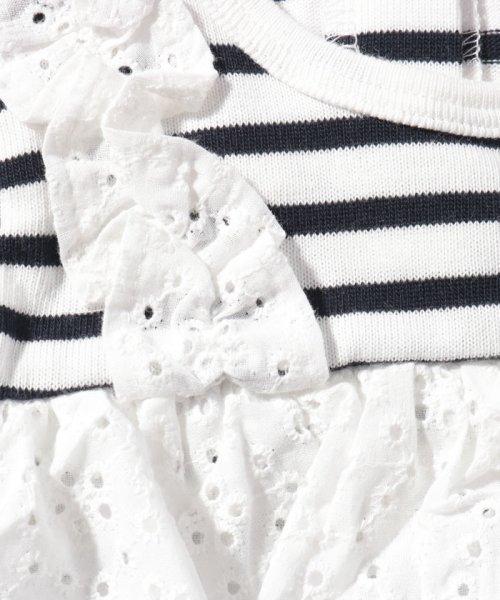 アイレットレースチュニックドッキングロンパース プティマイン Petit Main Magaseek