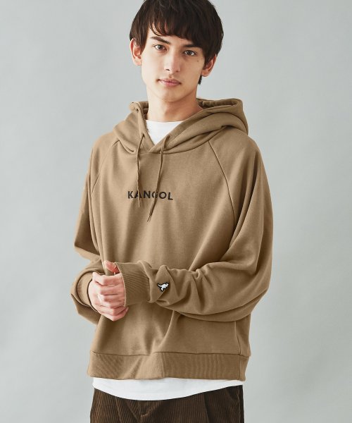 Kangol カンゴール プルオーバーパーカー ショート丈 メンズ ユニセックス レディース ラグランスリーブ シンプル ロゴ 刺繍 裏毛 綿 コットン ルーズ ロッキーモンロー Rocky Monroe Magaseek