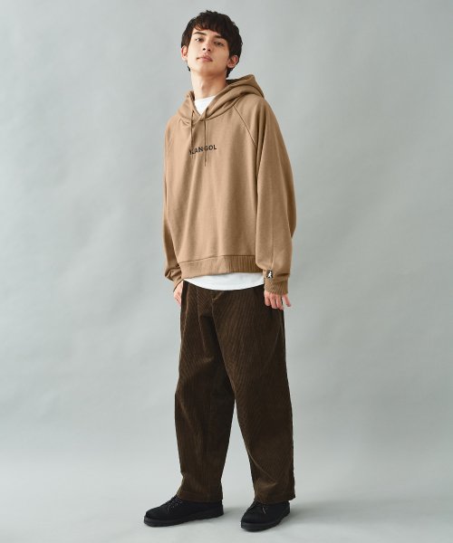 Kangol カンゴール プルオーバーパーカー ショート丈 メンズ ユニセックス レディース ラグランスリーブ シンプル ロゴ 刺繍 裏毛 綿 コットン ルーズ ロッキーモンロー Rocky Monroe Magaseek
