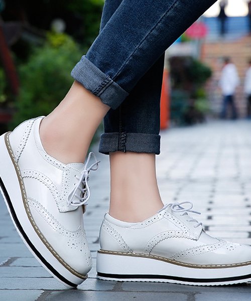 セール 厚底オックスフォードシューズ レディース 靴 カジュアル エナメル 床革 可愛い 大人 上品 きれいめ アミュレット Amulet Magaseek