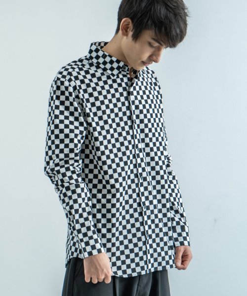 チェックシャツ メンズ 長袖 おしゃれ チェッカーフラッグ 千鳥 グレンチェック カジュアル 国産 綿100 ブロードシャツ 78 ロッキーモンロー Rocky Monroe Magaseek