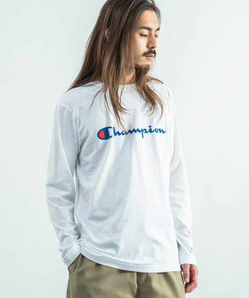 Rocky Monroe(ロッキーモンロー)/Champion チャンピオン Tシャツ メンズ 長袖 クルーネック BASIC ベーシック ロゴ 刺繍 ガーメントウォッシュ C3－J426 8271/img01